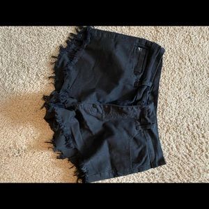 Black Distressed Jean Shorts